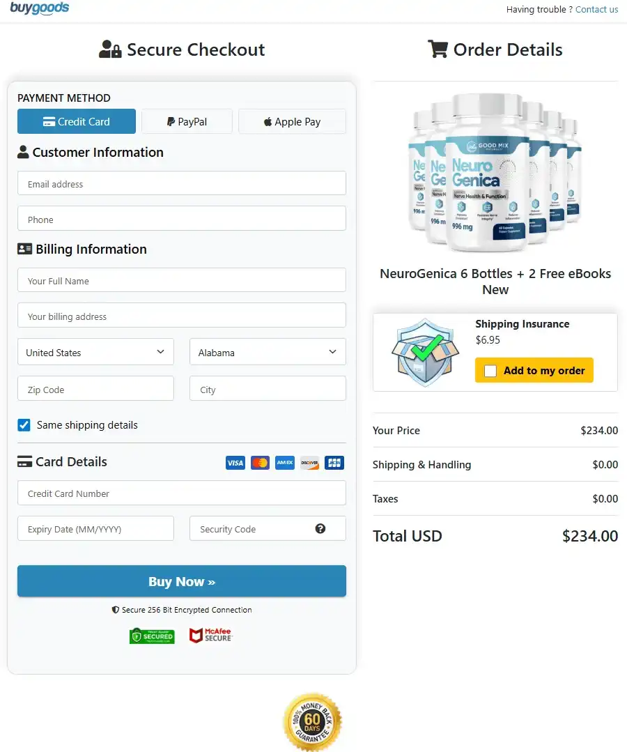NeuroGenica Order Page